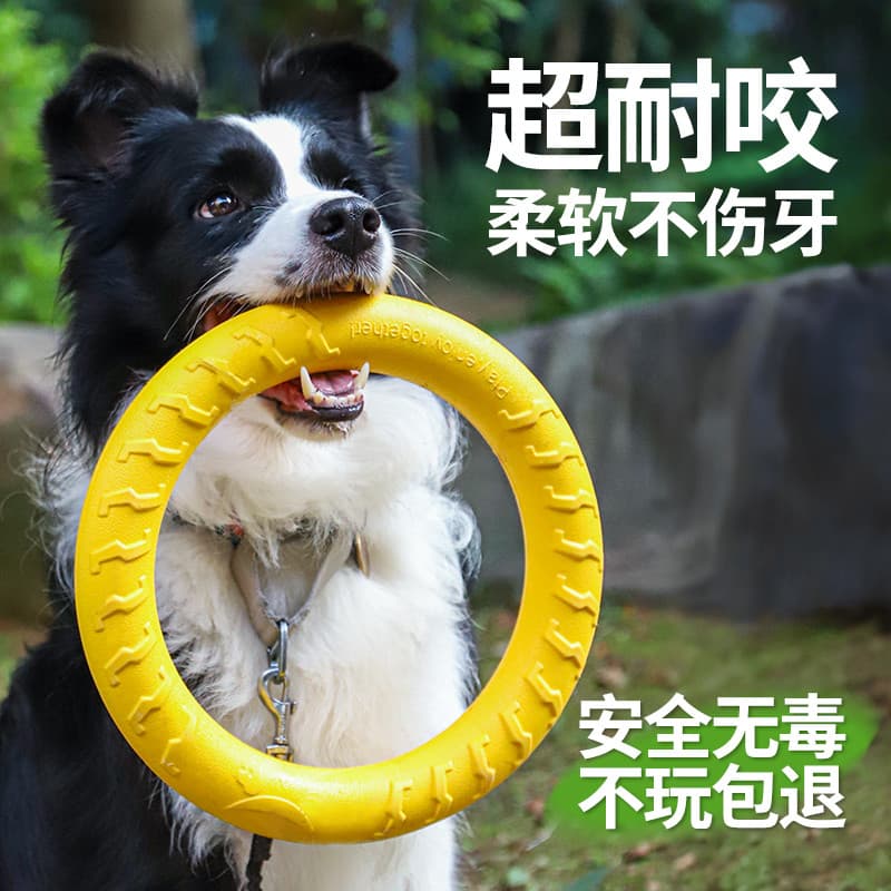 EVA brinquedo para animais de estimação cão Frisbee grande lado do cão pastor Molar treinamento anel puxar anel bola de