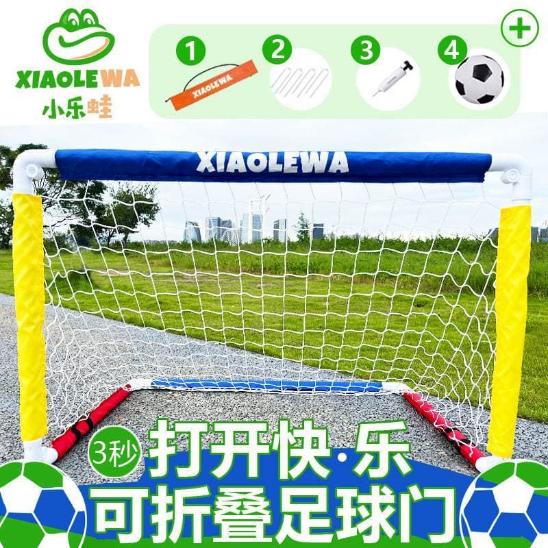 Pequeno sapo feliz dobrável gol de futebol crianças portátil moldura da porta treinamento esportivo jogo de três jogador