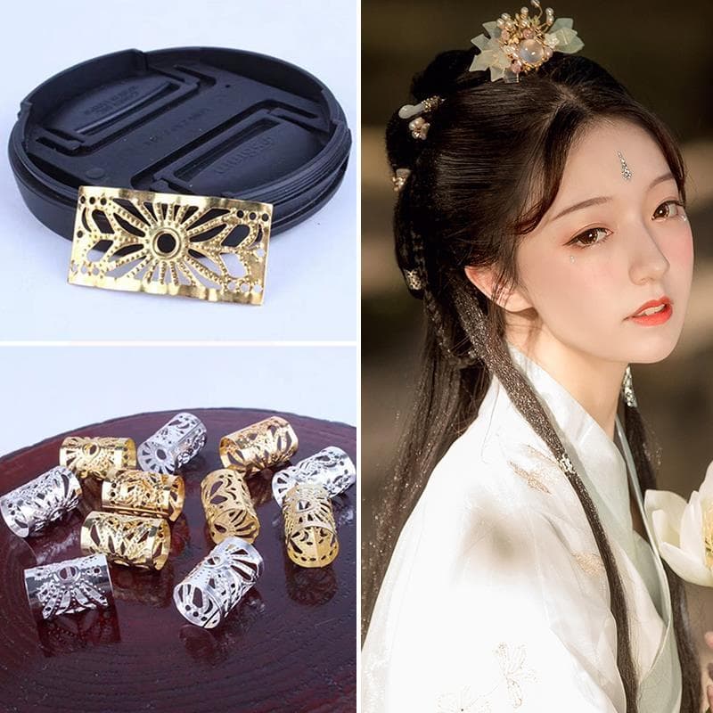 Hanfu grampo de cabelo anel de cabelo trança suja passo agitando antigo trançado trança grampo de cabelo acessórios de f