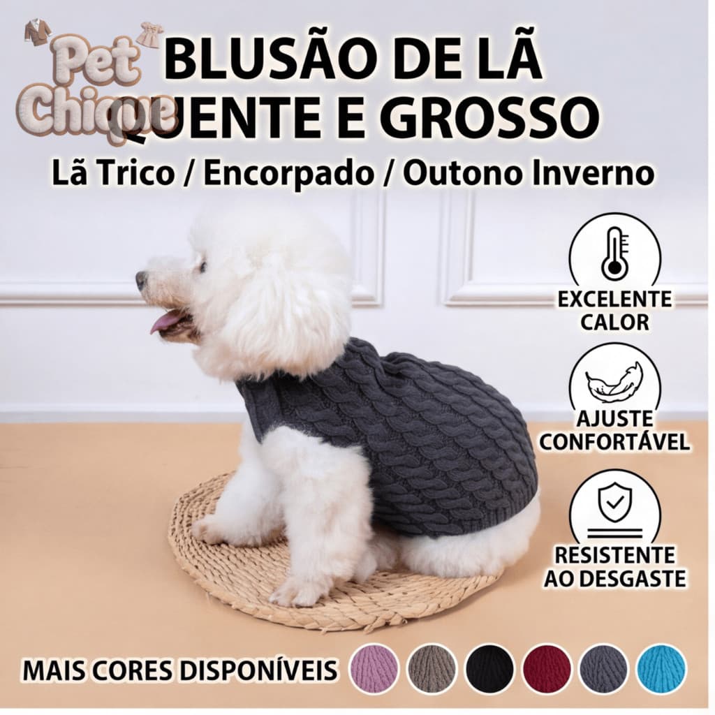 Pet Chique - Roupas para gatos e cães, suéter de tricô, estilo de inverno, mantém o calor ETYB