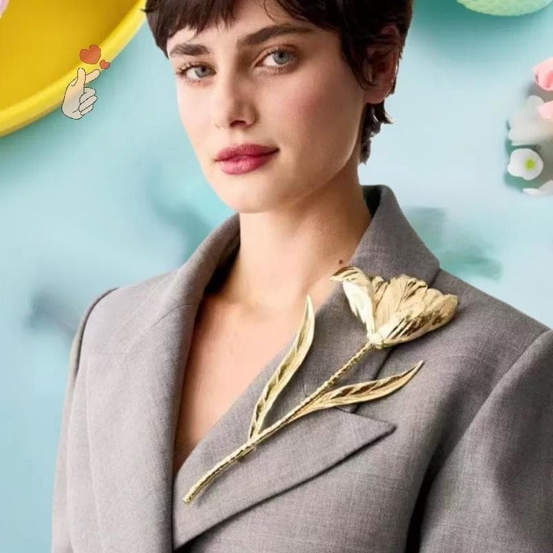 [PEBR] Broche Vintage Grande de Metal em Forma de Folha e Flor, adequado para mulheres e meninas, estilo exagerado, broc