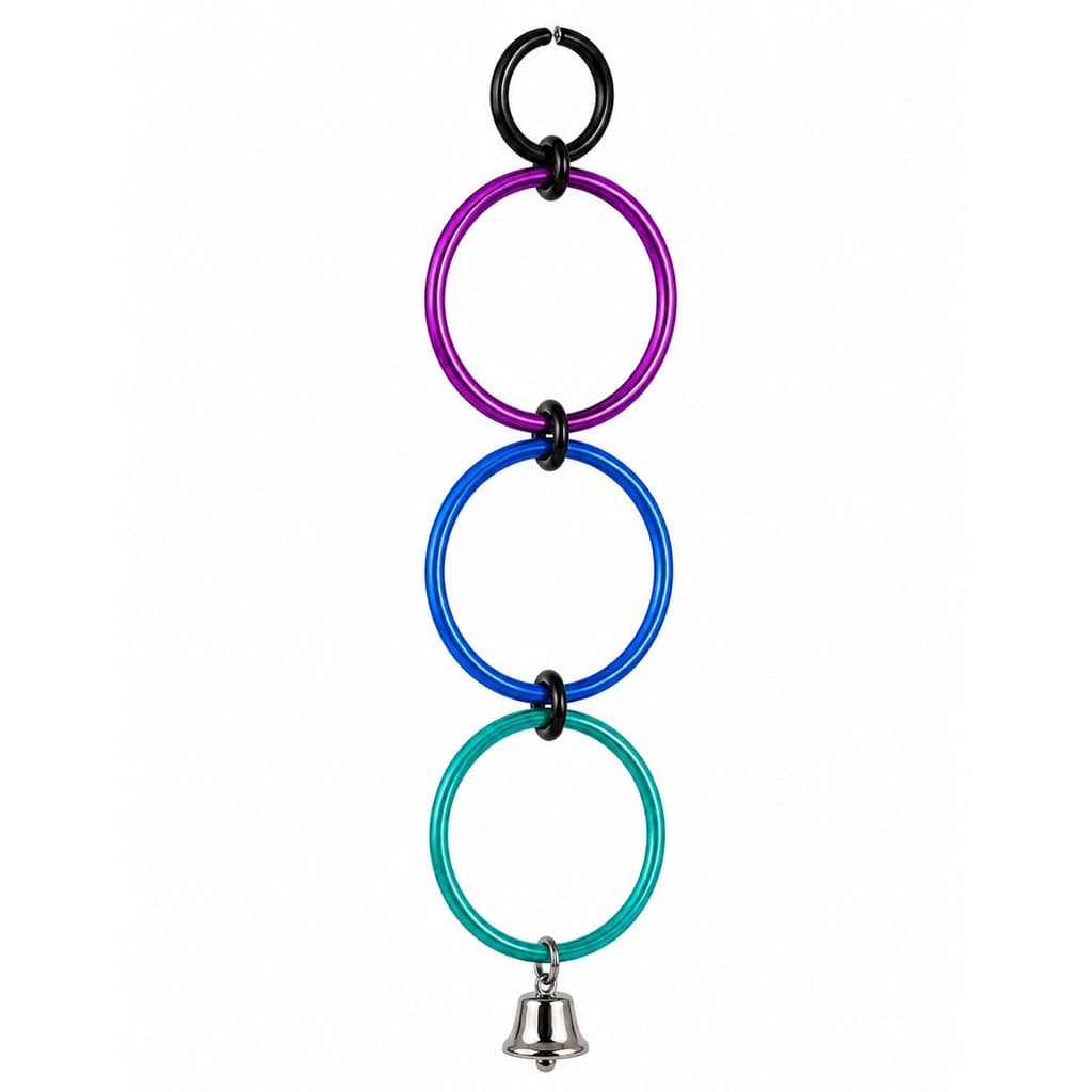 Balanço Argolas Para Calopsita Com Guizo Brinquedo Aves