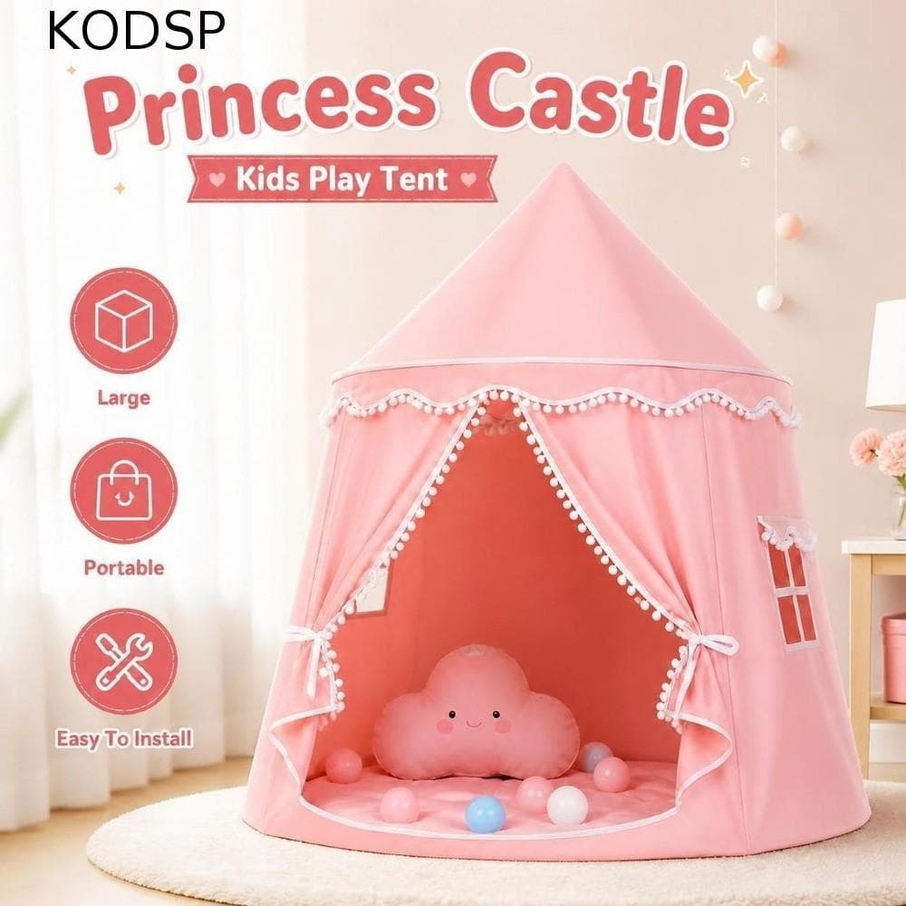 Tendas De Castelo Infantis KODSP , Barraca De Brincar Infantil Dobrável Portátil , Grande E Fácil De Instalar , Casa Par