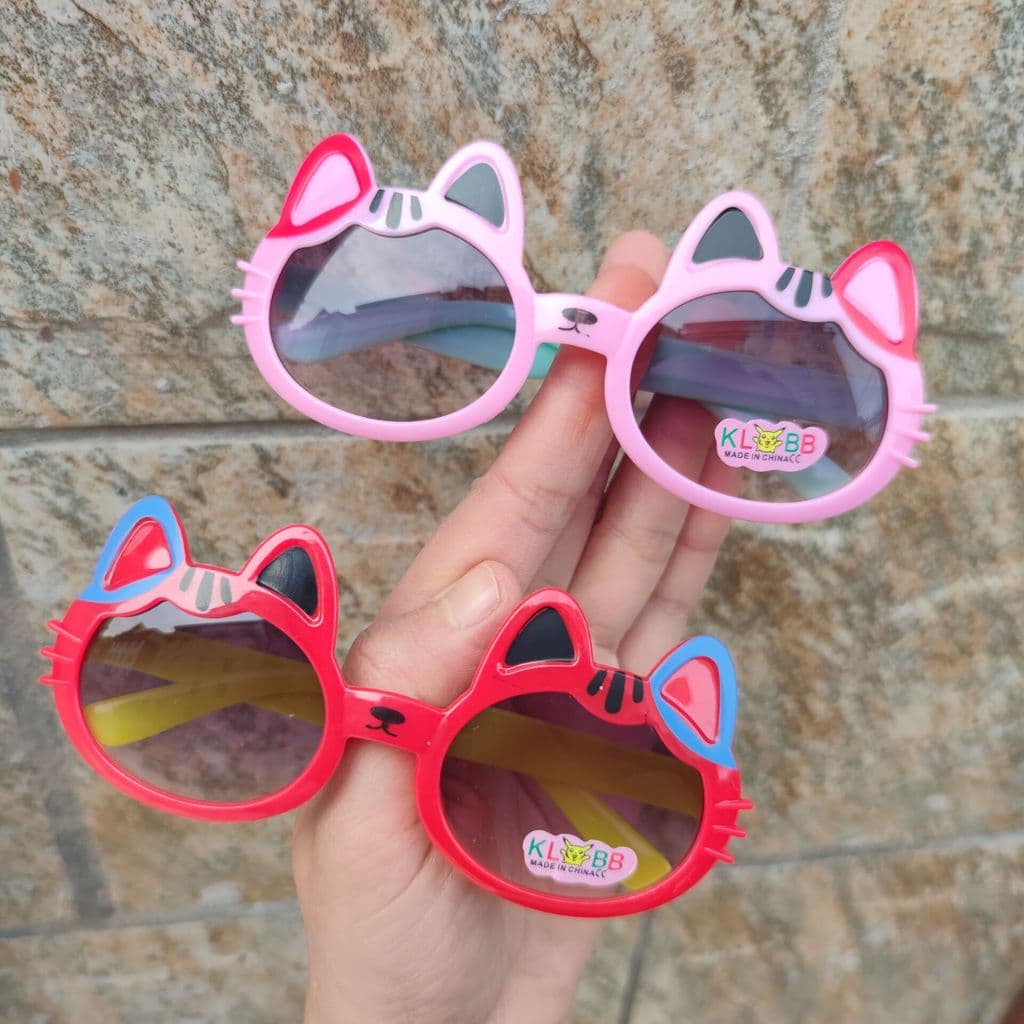 Crianças dos desenhos animados óculos de sol gatinho masculino feminino bebê óculos de sol moda bonito pára-sol desempen