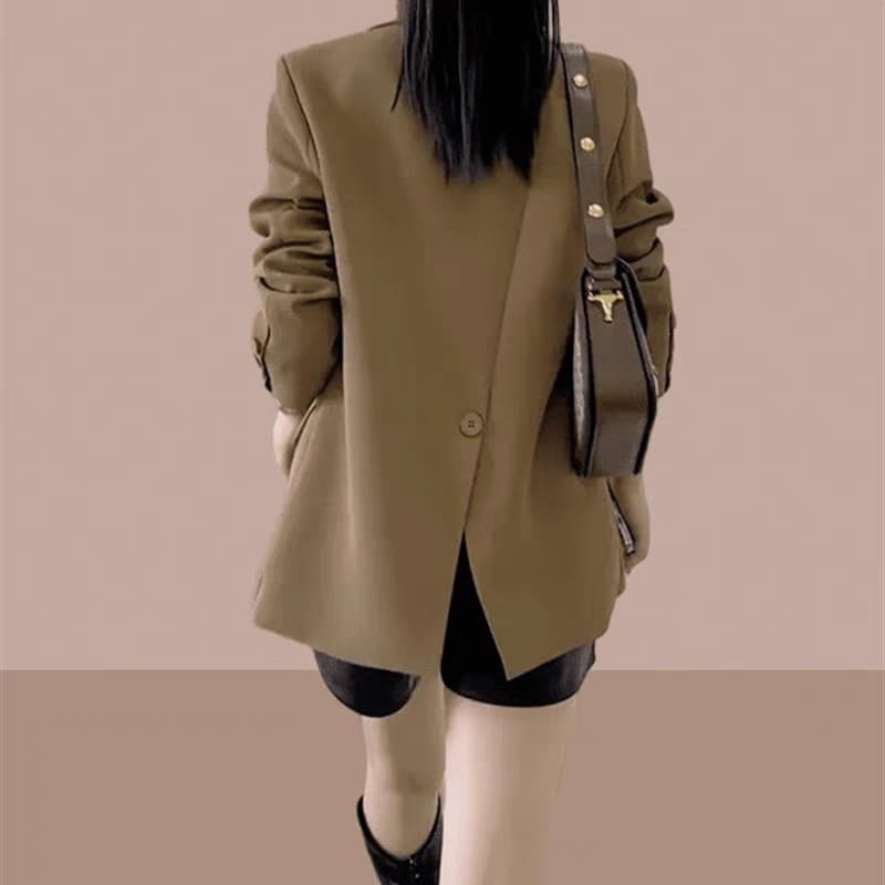 Voltar Split Blazer feminino 2024 primavera novo estilo deusa estilo versão coreana temperamento Design de moda terno Ca