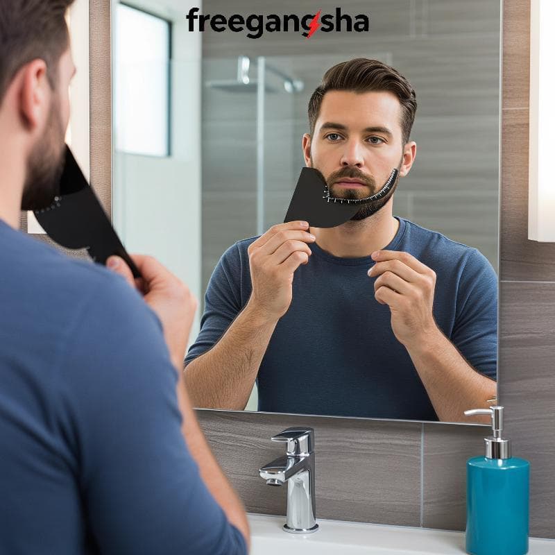 [FRE] Cartão De Modelagem Para Realce De Linha De Barba Ferramenta Guia Fácil De Limpar Reutilizável Homens Estilo De Pr