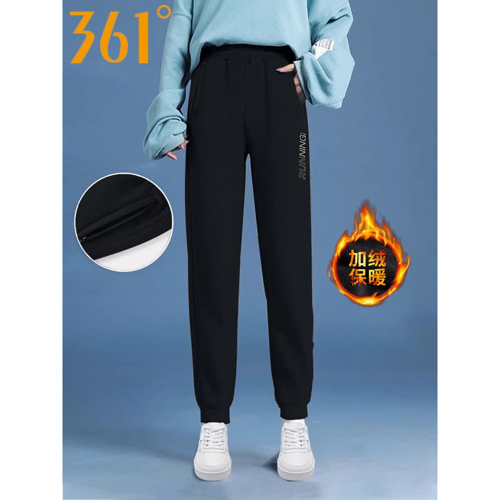 361 calças esportivas femininas velo-fleece-calças 2025 inverno novo estilo calças de malha quente calças casuais soltas