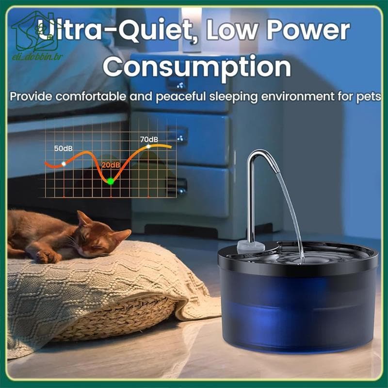[eli_dobbin.br] Fonte De Água Para Gatos , 3.2L , Bebedouro Cães Bomba Ultra Silenciosa