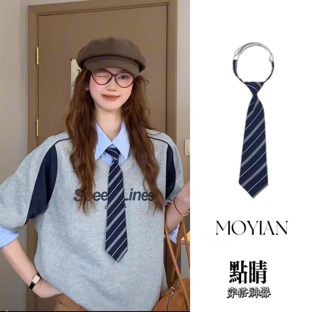Gravata de alta qualidade feminina americana britânica rua listras estilo Preppy 2026 novo estilo high-end Casual Wear s