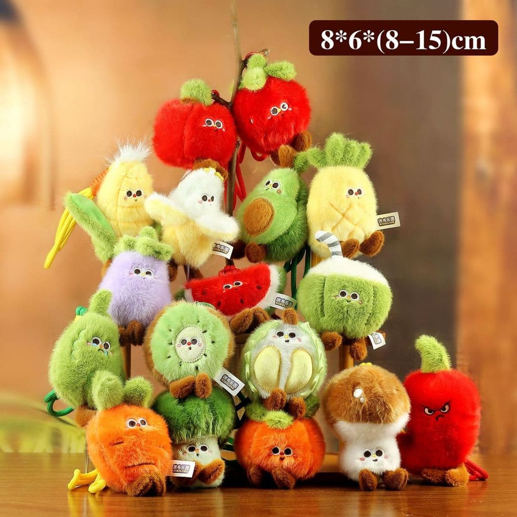 Fruta vegetal pingente de pelúcia feio bonito boneca saco chaveiro pingente descompressão pequeno presente