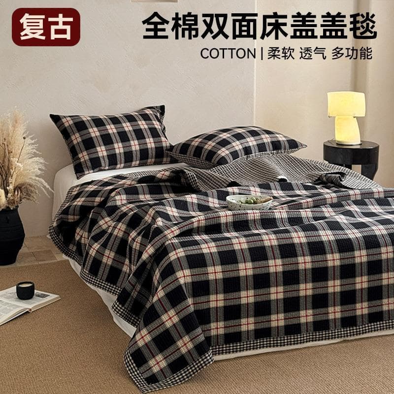 Nantong Suyi Produtos Domésticos Estilo Japonês Dupla Face Fio de Algodão Lavado tingido Capa de Cama B & B Espessado Ac