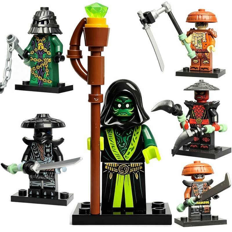 Novo Fantasma Ninja Banido Grupo de Cinco Pessoas Kurox Roninja Bloco de Construção Minifigura
