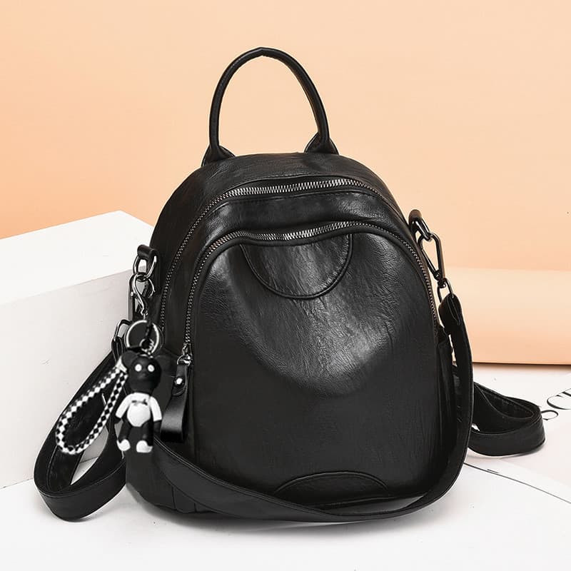 Pequena pequena mochila preta mochila feminina diária Commuter mochila High-End versão coreana moda feminina saco