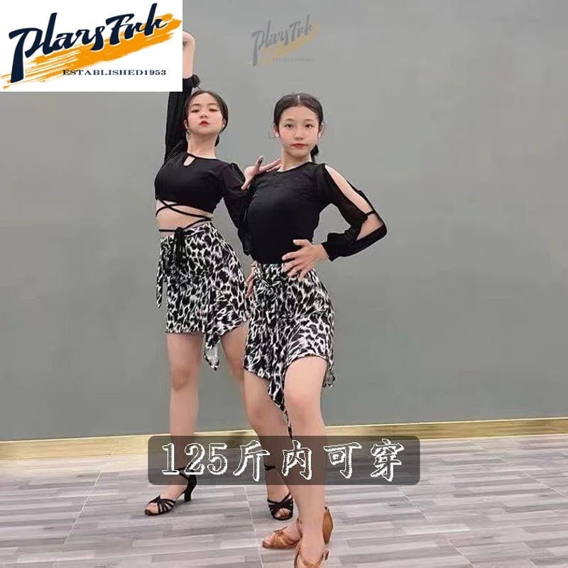 Crianças traje de dança latina meninas verão novo estilo cha dança prática traje competição regulamentos profissionais d