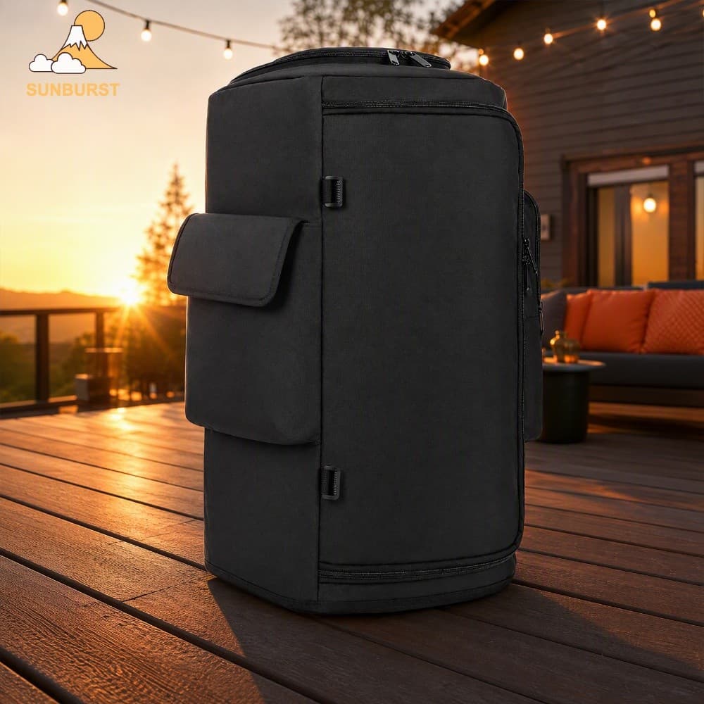 [Sunburst1 . br] Capa De Alto-Falante Deslizante Para PARTYBOX 130 Bolsas Laterais Duplas De Nylon Com Zíper Traseiro