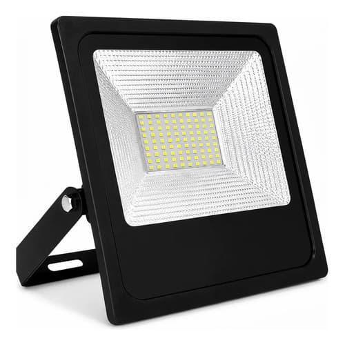 Refletor Led Externo Grande Branco Frio Bivolt Microled Ip66 127/220v 100 Wats Branco-frio
