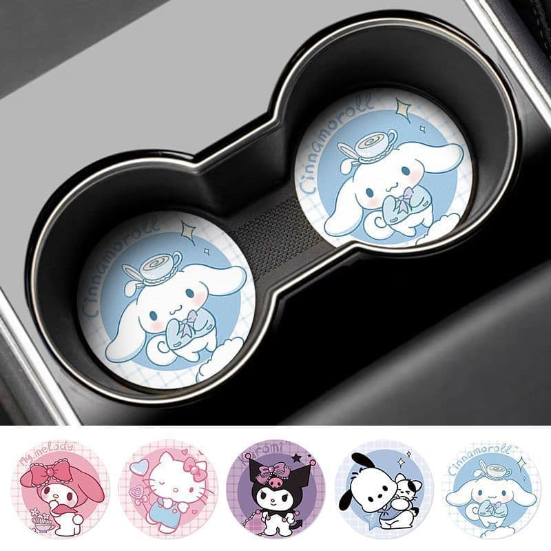 94QMYHM Azul Canela Cachorro Porta-copos para carro Produtos para carro Tapete antiderrapante Tapete de armazenamento Un