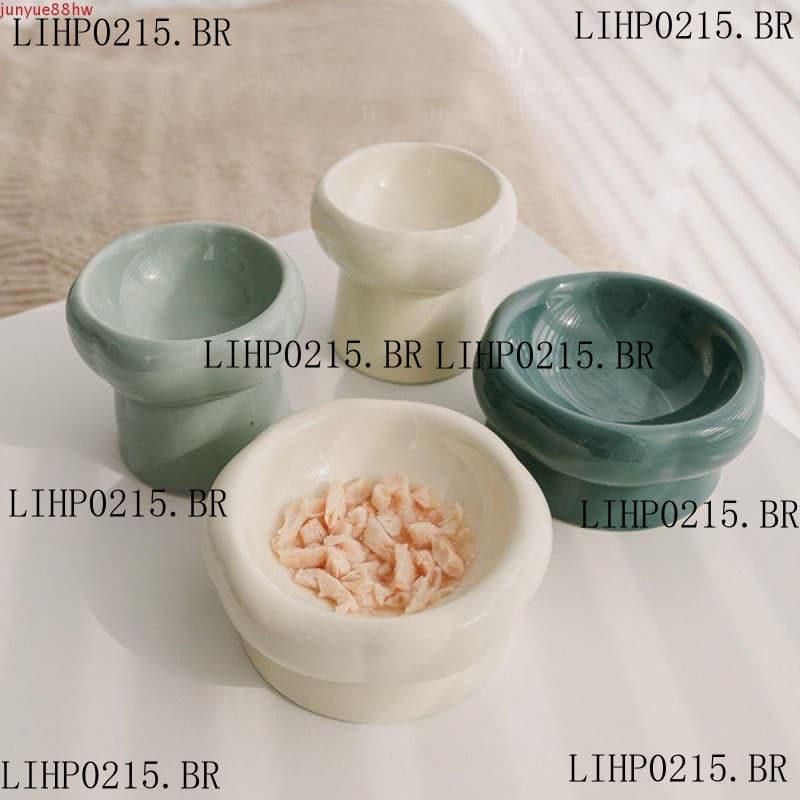 JUNYUE Tigela Para Gatos , Prato De Alimentação De Cerâmica Animais De Estimação , Pote De Comida Recipiente Em Formato