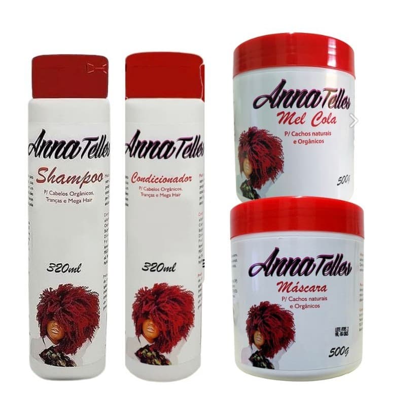 Kit Anna Telles - Shampoo 320ml + Máscara 500g + Condicionador 320ml + Mel Cola 500g