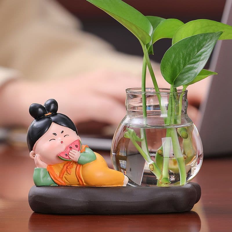 [12.000 avaliações positivas] Linda planta hidropônica em estilo antigo de uma dama da Dinastia Tang para decoração de s