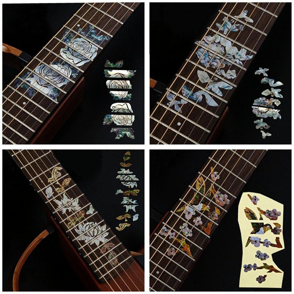 SUBEI Adesivo Fretboard Novos Lindos Adesivos De Guitarra Elétrica Decalques Cross Inlay