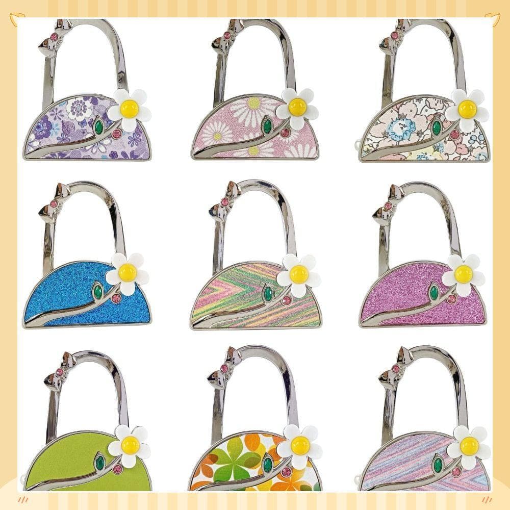 Cabide De Bolsa  Para Mulheres , Gancho Semicírculo Com Design De Flores Dobrável , Mesa Portátil