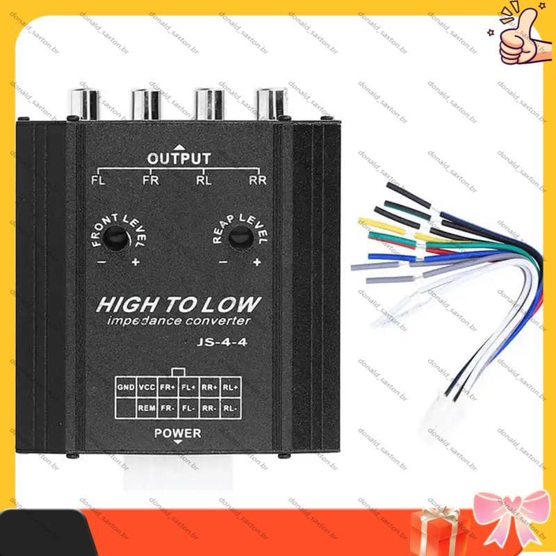 [Rápido D] Conversor De Áudio De Carro De 4 Canais 12V Para Filtro De Frequência De Alto-Falante De Rádio Estéreo Linha