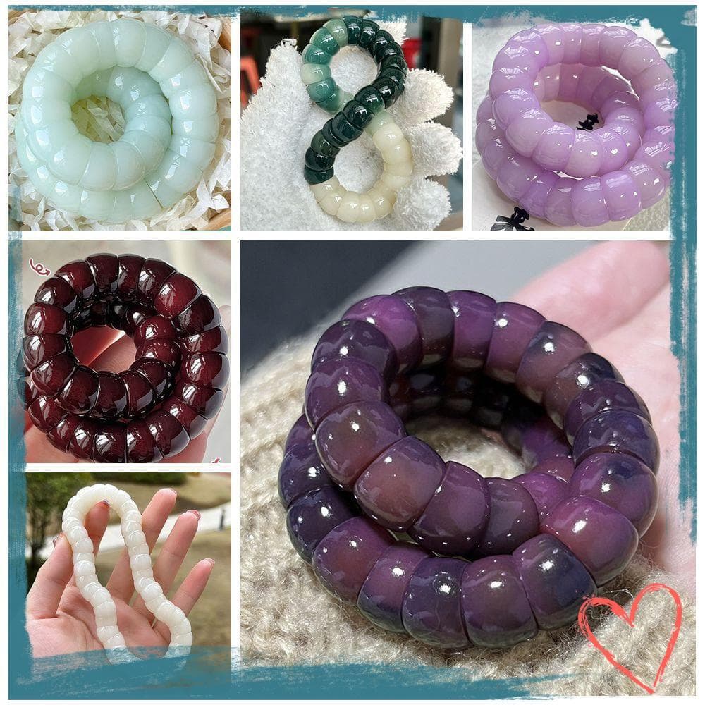 Pulseiras Com Miçangas Bodhi , Pulseira Roxa De Intestino De Porco Da Sorte De Proteção Extensível