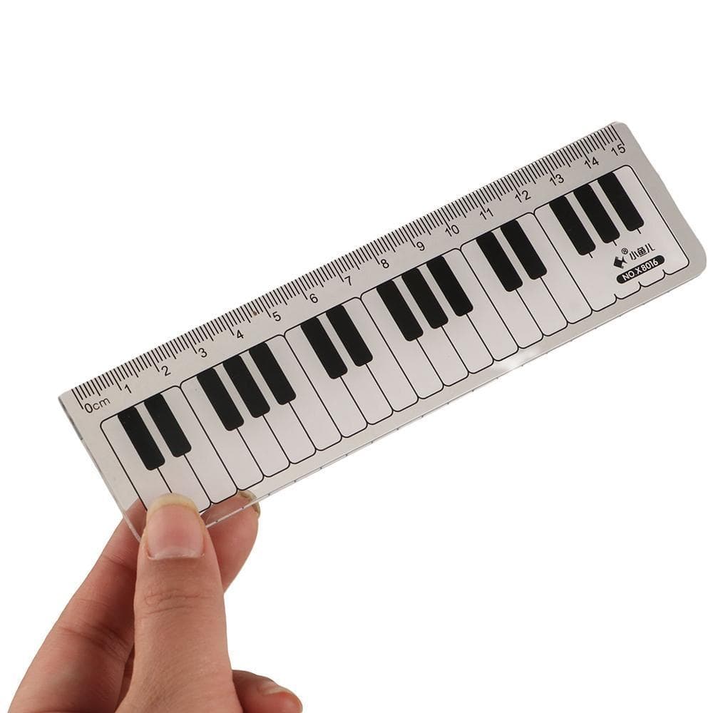 Réguas Retas Escala Criativa Régua Plástico 15cm Material Escolar De Escritório Preto Branco Notas Musicais