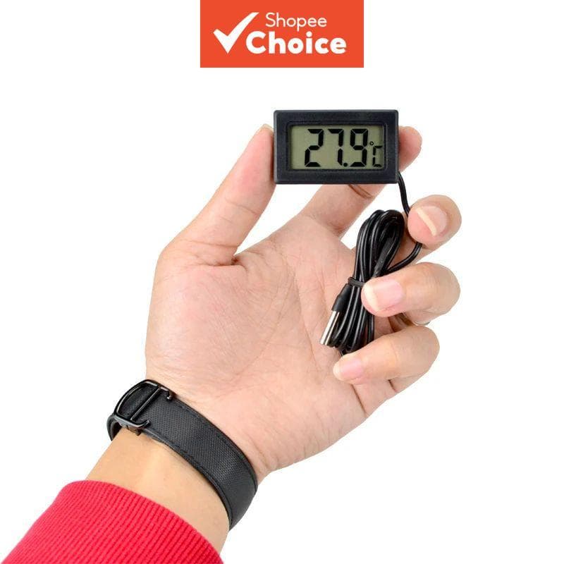 Termômetro Digital Mini LCD Com Sonda para Medição de Temperatura e Umidade em Geladeiras, Freezers e Aquários