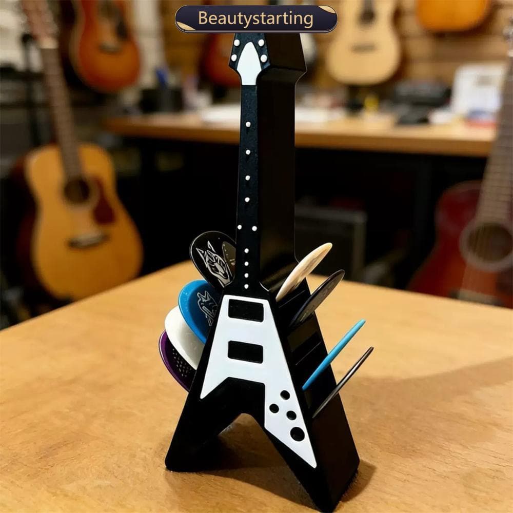 BEAUTYSTARTING 3D Impresso Amplificador De Guitarra Forma Pick Organizador Suporte De Armazenamento Em De V Portátil À P