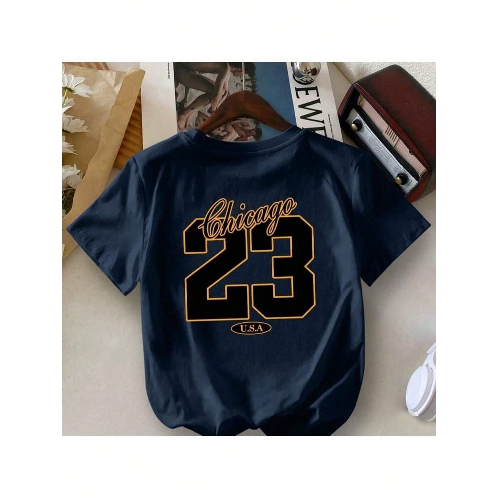 Camiseta CHICAGO 23 T-shirt Jersey Estilo Americana P ao G3 100% Algodão Gringa