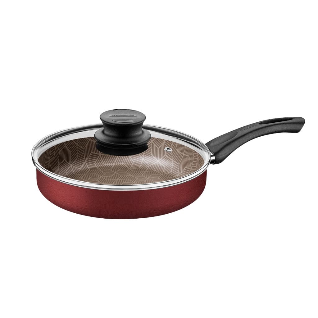 Frigideira Reta Com Tampa 1,7L Original Tramontina Antiaderente Starflon