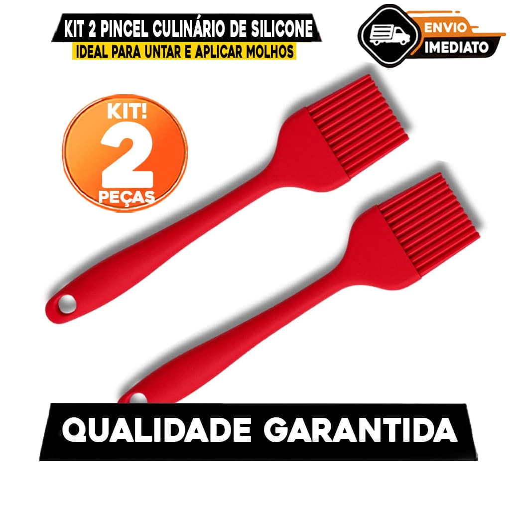 KIT 2 Pincel Culinário de Silicone – Ideal para Untar e Aplicar Molhos com Precisão e Praticidade