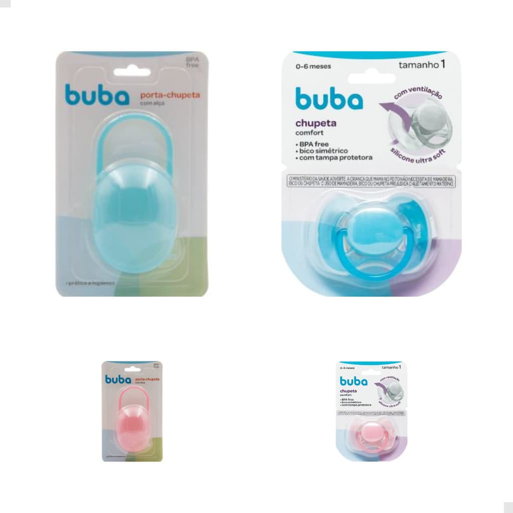 Kit de Chupeta e Porta Chupeta Buba