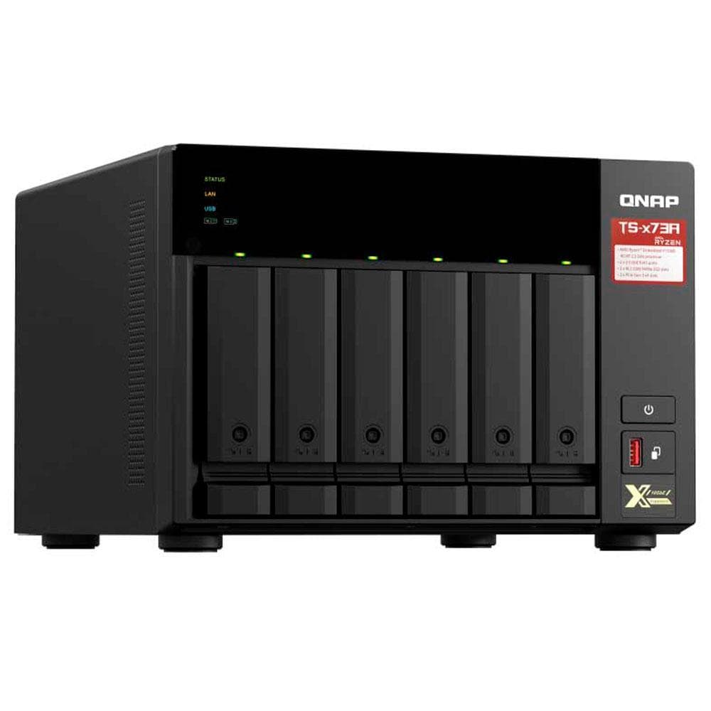 Storage Nas Qnap 6 Baias Amd Ryzen Quad Core 8gb Ram Ddr4 2 Slots Pcle - Ts-673a-8g-us