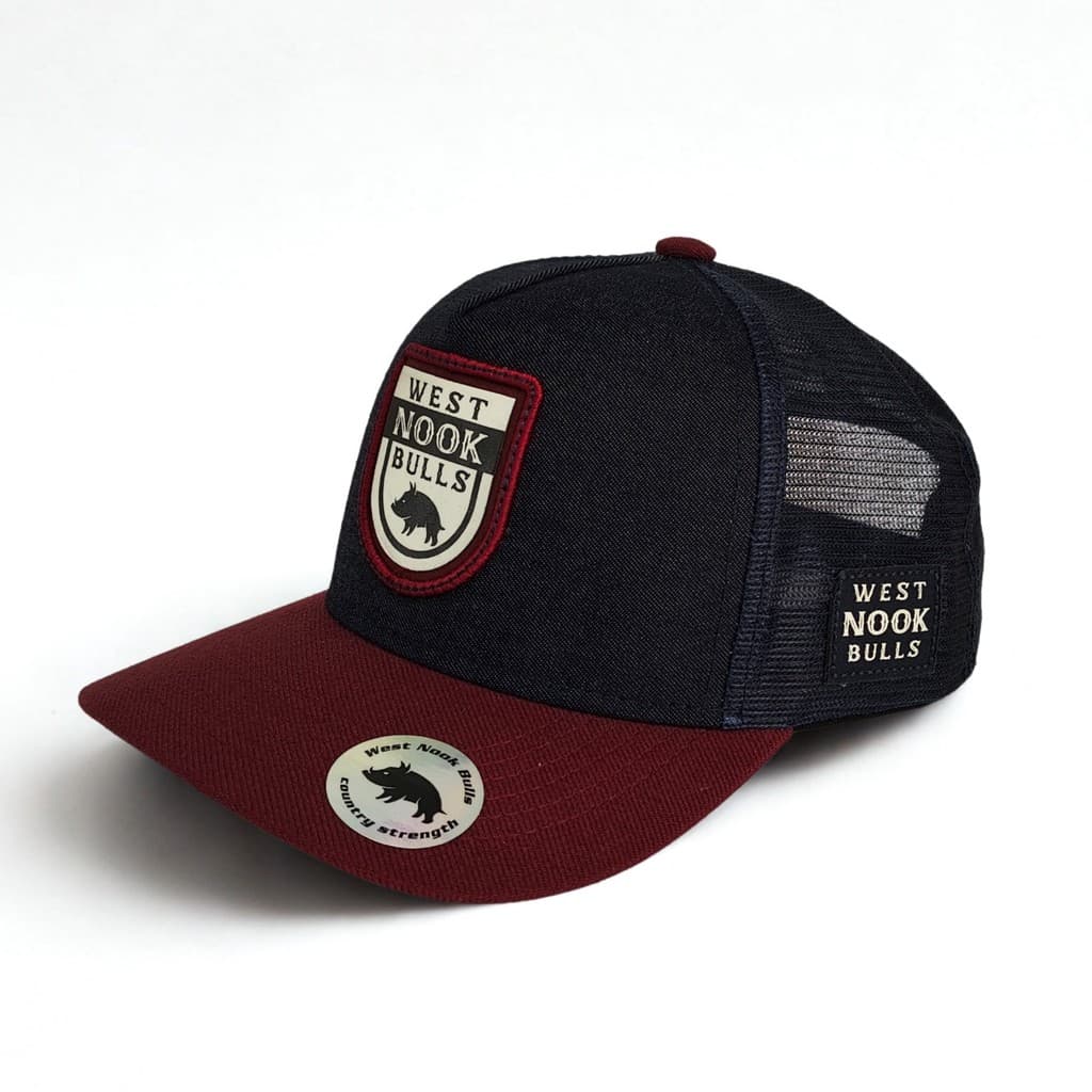 BONE WNB ABA CURVA AZUL E VINHO EMBLEMA COUNTRY LANÇAMENTO