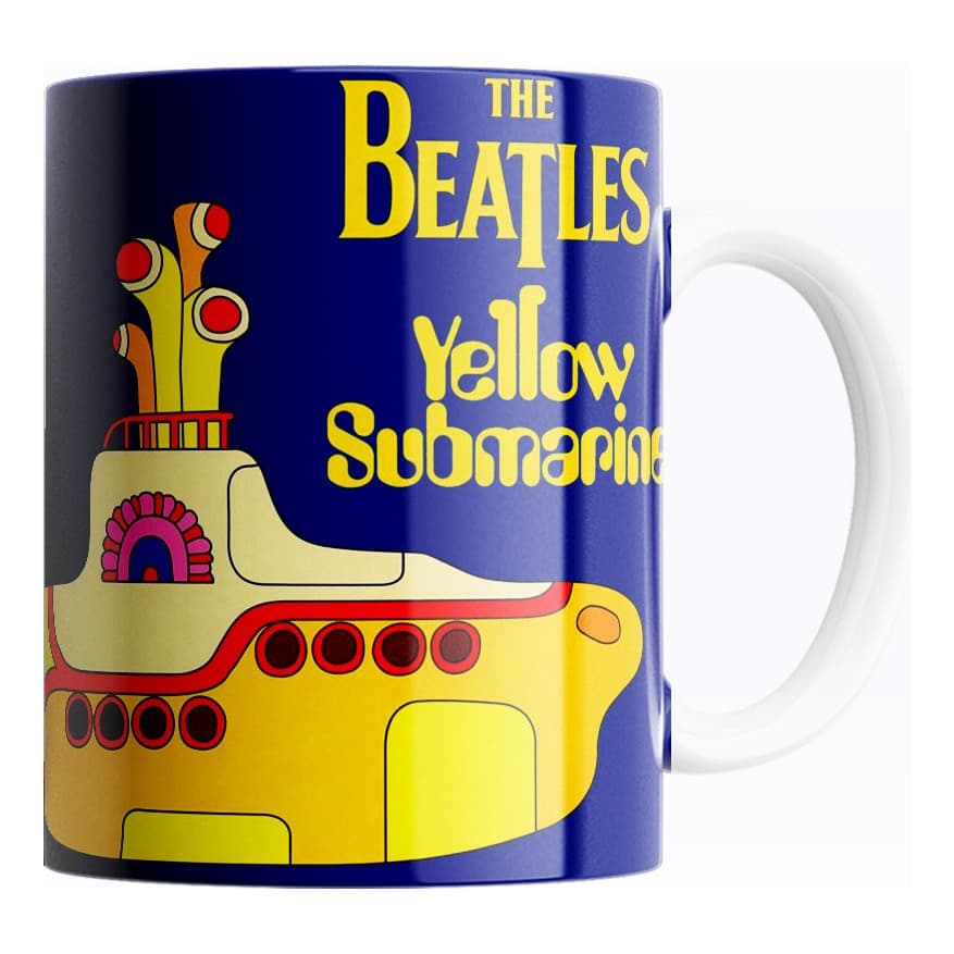 Caneca Porcelana De Café The Beatles Yellow Submarine Em Cerâmica 325ml - Presente Personalizado