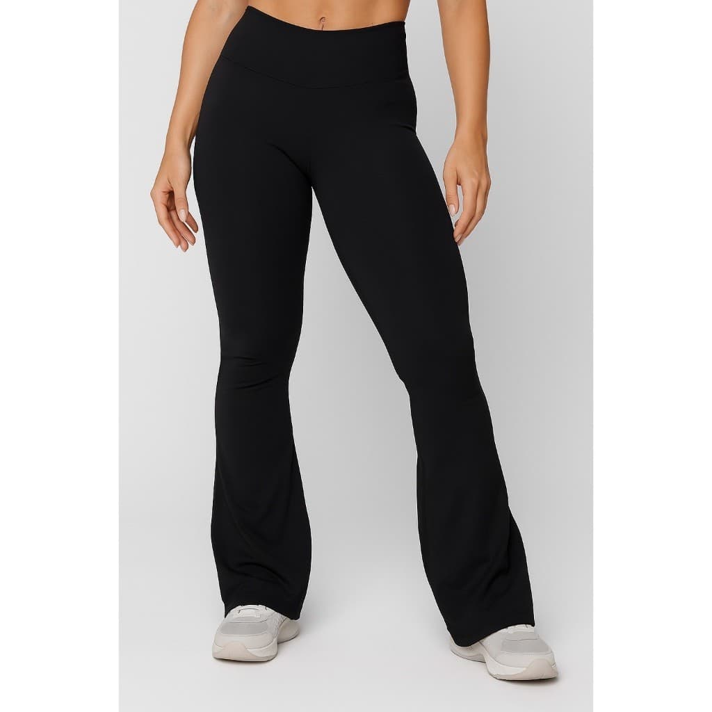 Calça Flare Bailarina Flanelada Quentinha Térmica Antifrio Em Suplex Forrada Peluciada