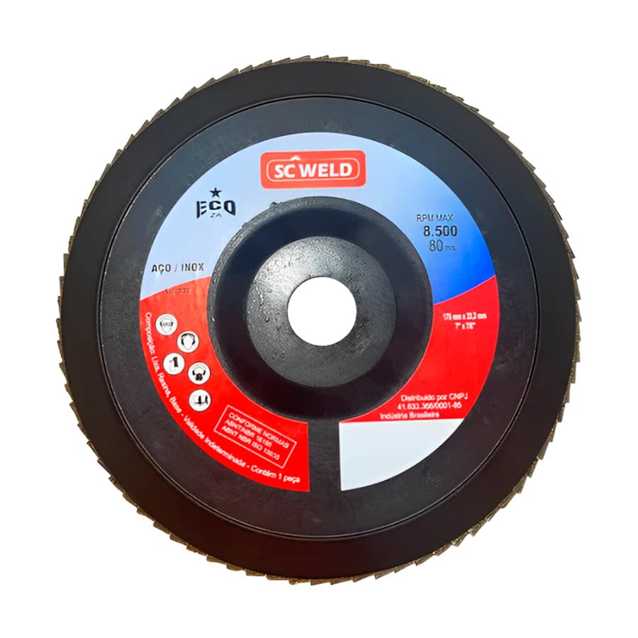 Disco Flap de Nylon Reto 7" Grão 40 180 x 22,23mm SC Weld ECO 5259