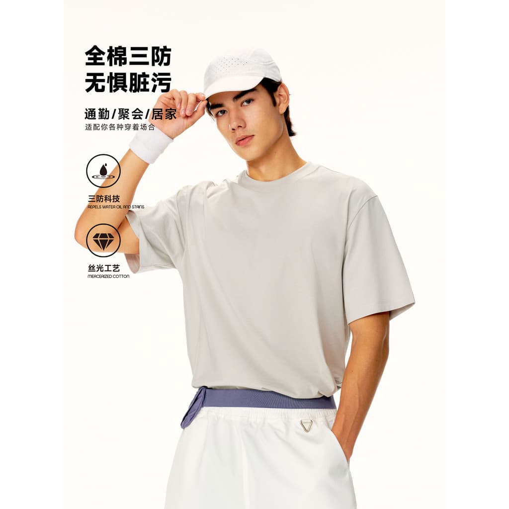 PSO Marca Roupas Masculinas Femininas de Três Provas de Algodão Puro Básico Esportes de Manga Curta Masculina Gola Redon
