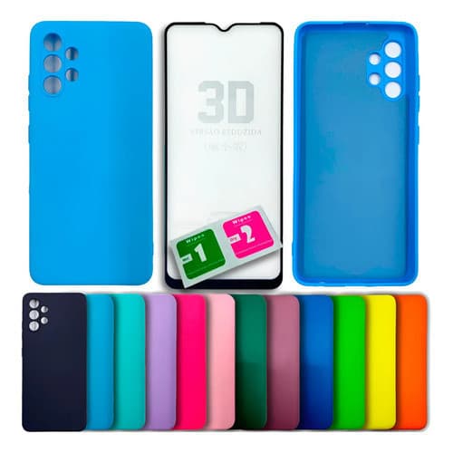 Kit Película 3d + Capa Silicone Veludo P/ Galaxy A56 5g