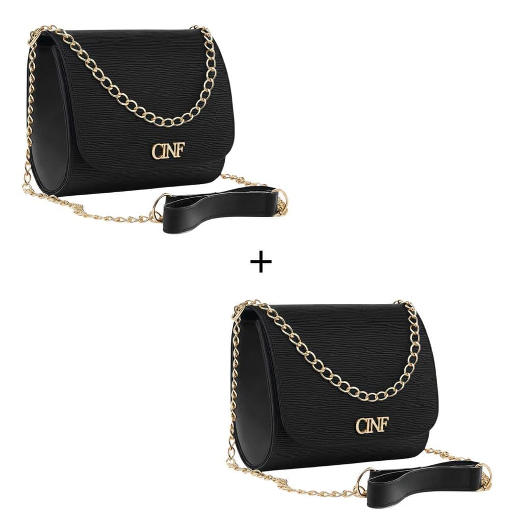 Bolsa Transversal Feminina Kit 2 Peças Tira Colo Corrente