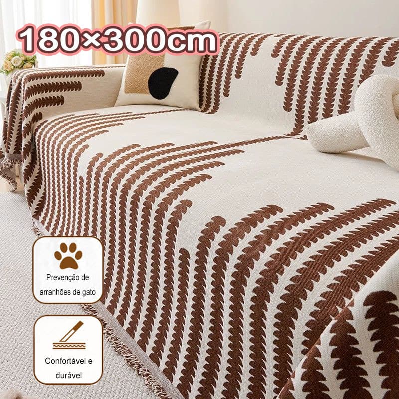 Capa De Sofá Antiderrapante E Antirriscos De 180 X 300 Cm, Manta De Sofá Multiuso Em Chenille, Antirriscos De Gato