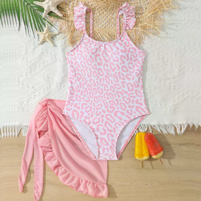 Maiô De Uma Peça Para Meninas De 8 A 12 Anos , Roupa De Banho Infantil Com Babados Crianças Adolescentes Saias De Praia