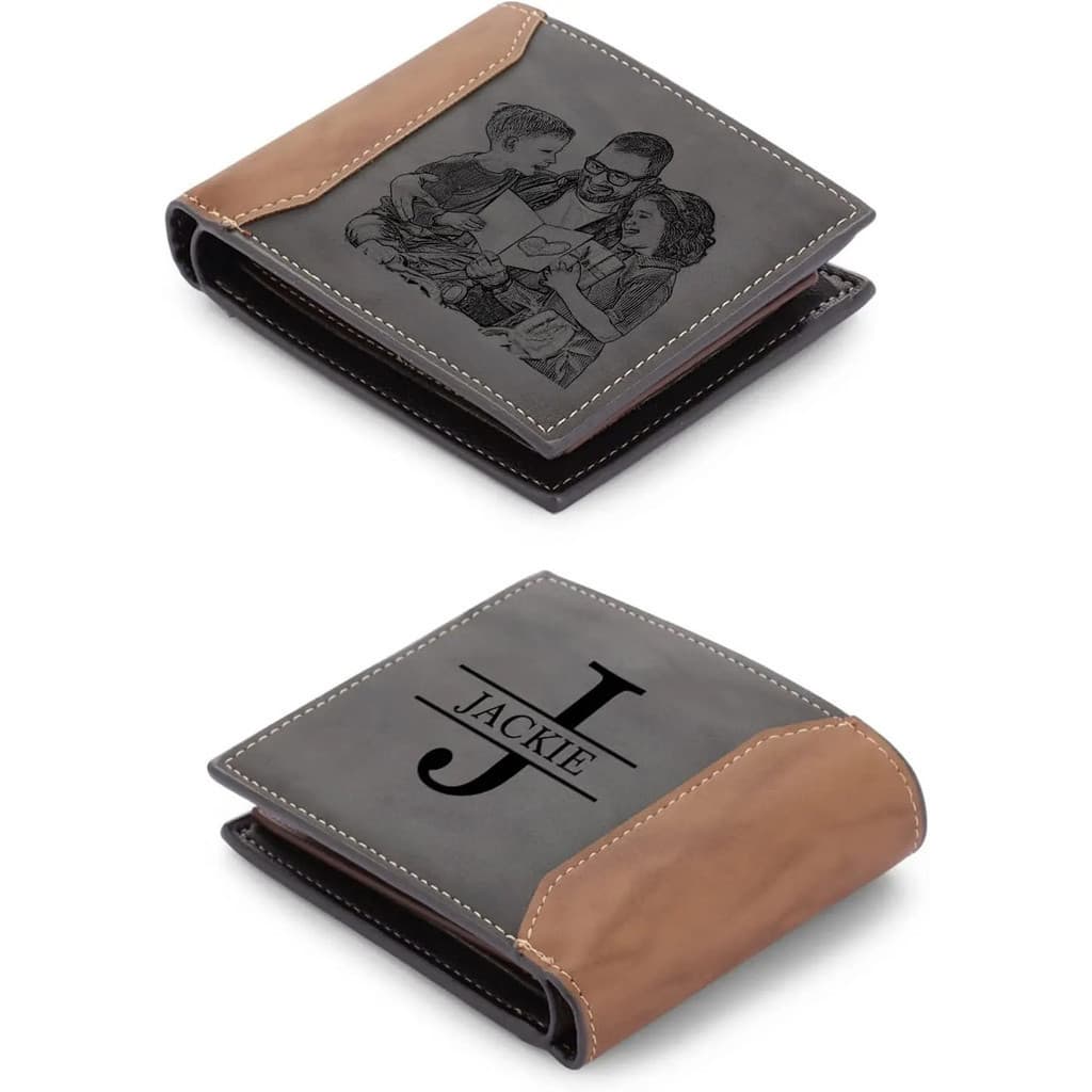 Foto Personalizada Carteira De Bolso Couro Dompet Lelaki Carteiras Gravadas Para Homens Presentes Namorado/Banda/Dia Do