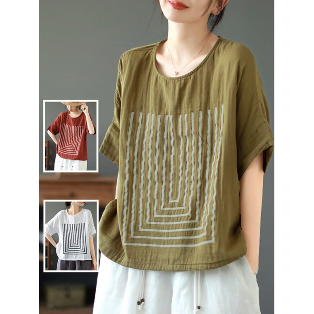 Camiseta de camada dupla com estampa literária Plus Size roupas femininas gordura mm manga curta solta estilo ocidental