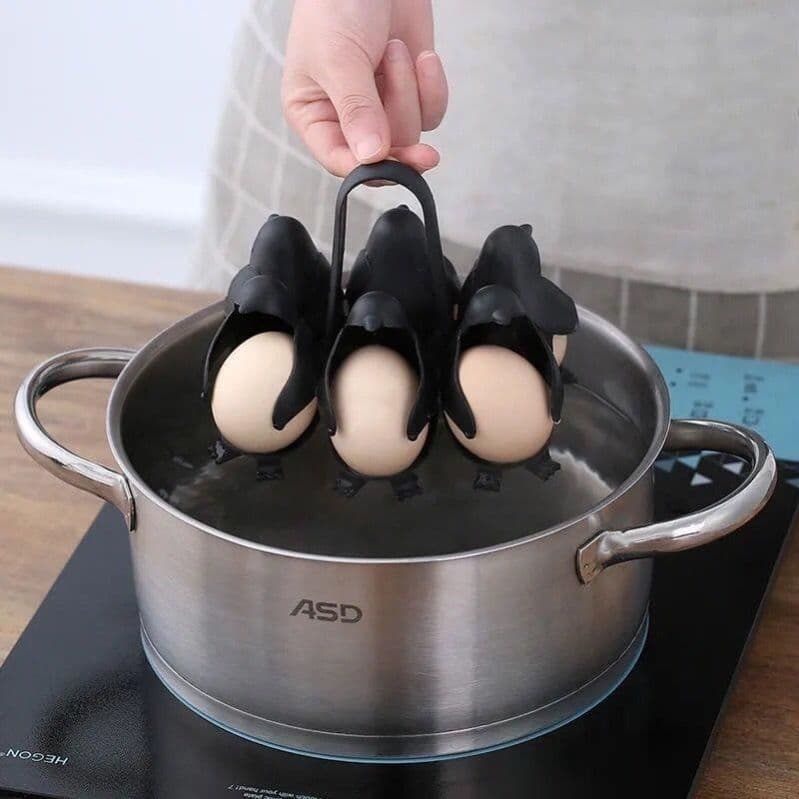 Suporte Para Fogão De Ovos De Pinguim Fofo Ferramenta Portátil Ferver Cozinha