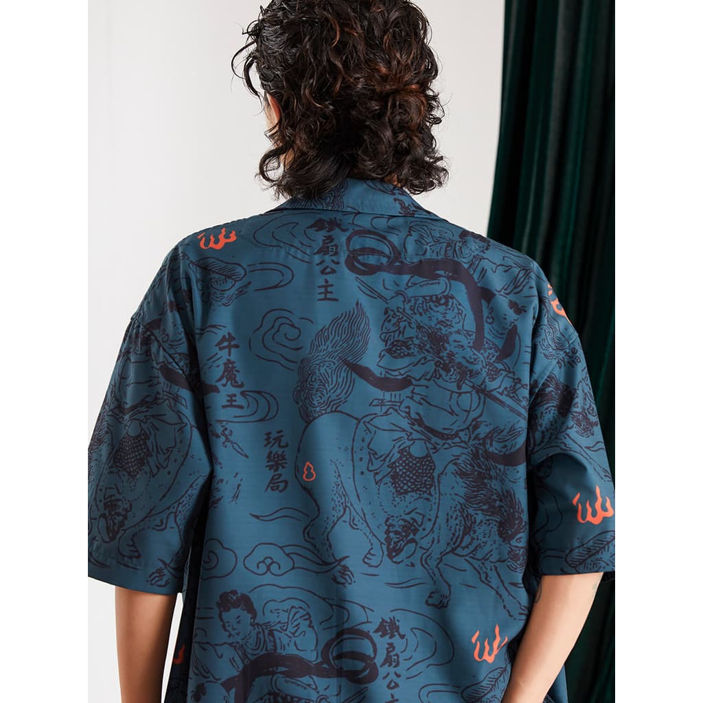 [249 Yuan Escolha 3 Peças] Westward Journey Ventilador de Ferro Impressão Completa Estilo Chinês Manga Curta Casal Camis