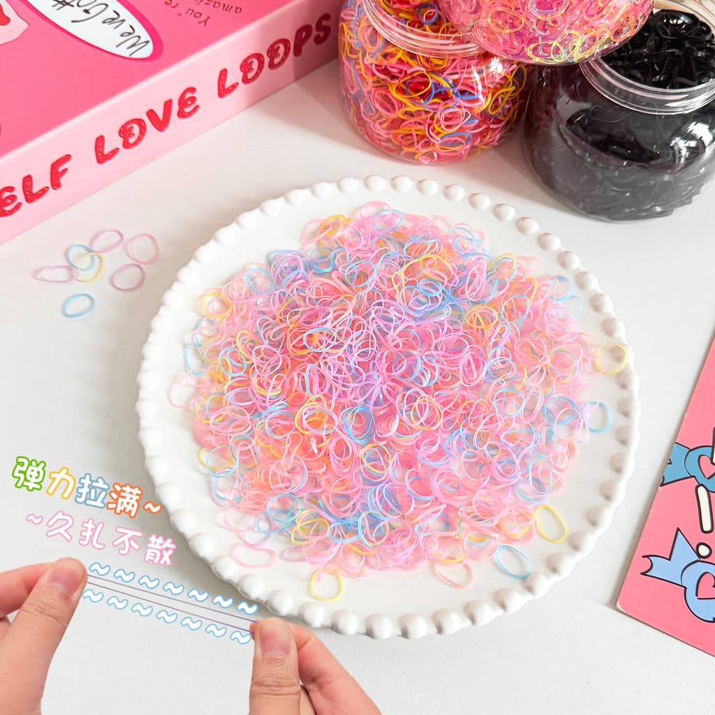 Doce cor descartável faixa de borracha jardim de infância feminino bebê alta elasticidade não machuca o cabelo laço cabe